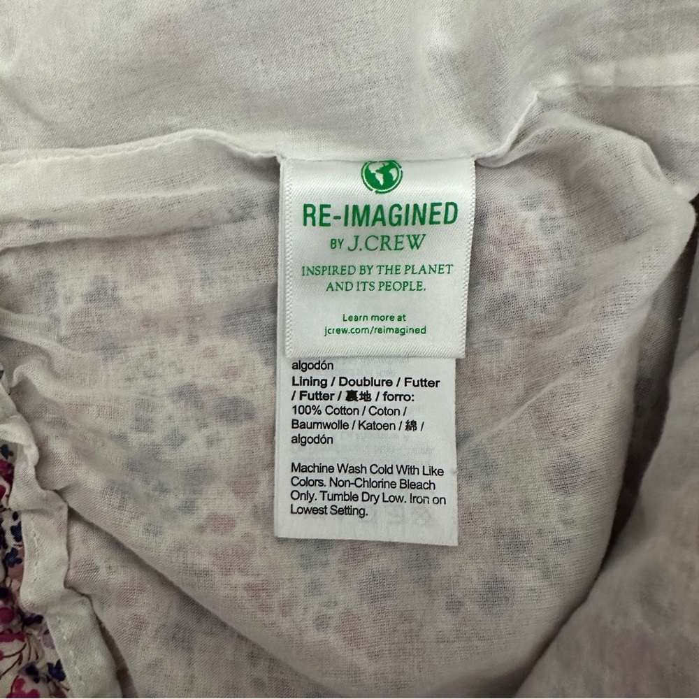 J. Crew Women's Liberty Floral Pink Cotton Elastic Waist Crop Pants Size 12 - Picture 11 of 14